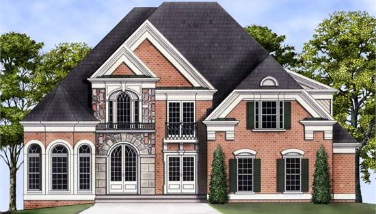 image of colonial house plan 6144